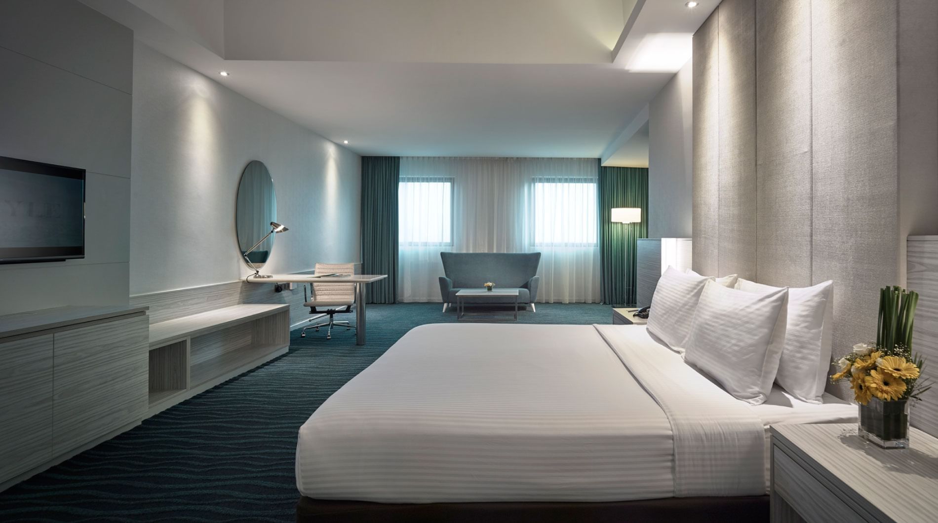 King bed in Deluxe King Room at Sunway Putra Hotel