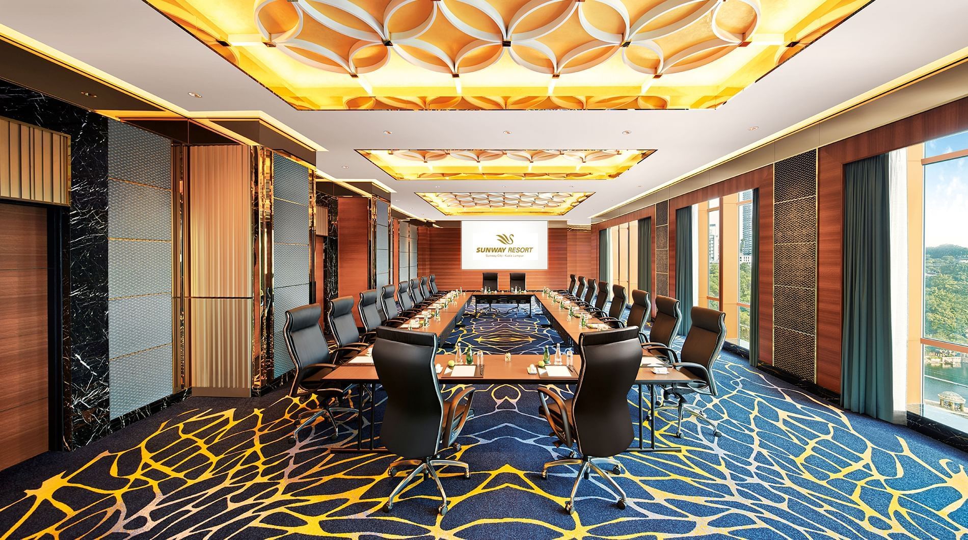 Boardroom setup in Function Room at Sunway Lagoon Hotel