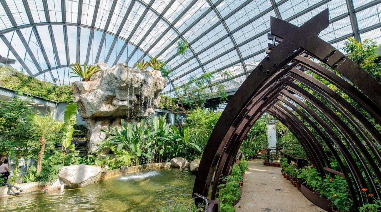 Lush Indoor Butterfly Park with a waterfall and a glass ceiling near Sunway Hotel Big Box