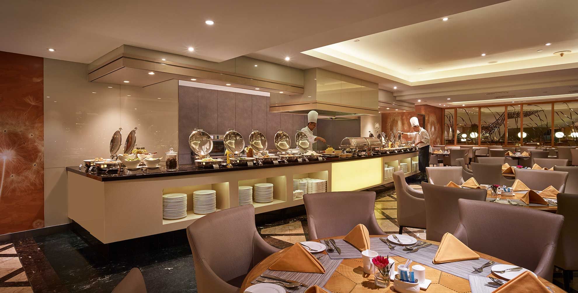 Buffet dining set-up in the Coffee House at Sunway Putra Hotel