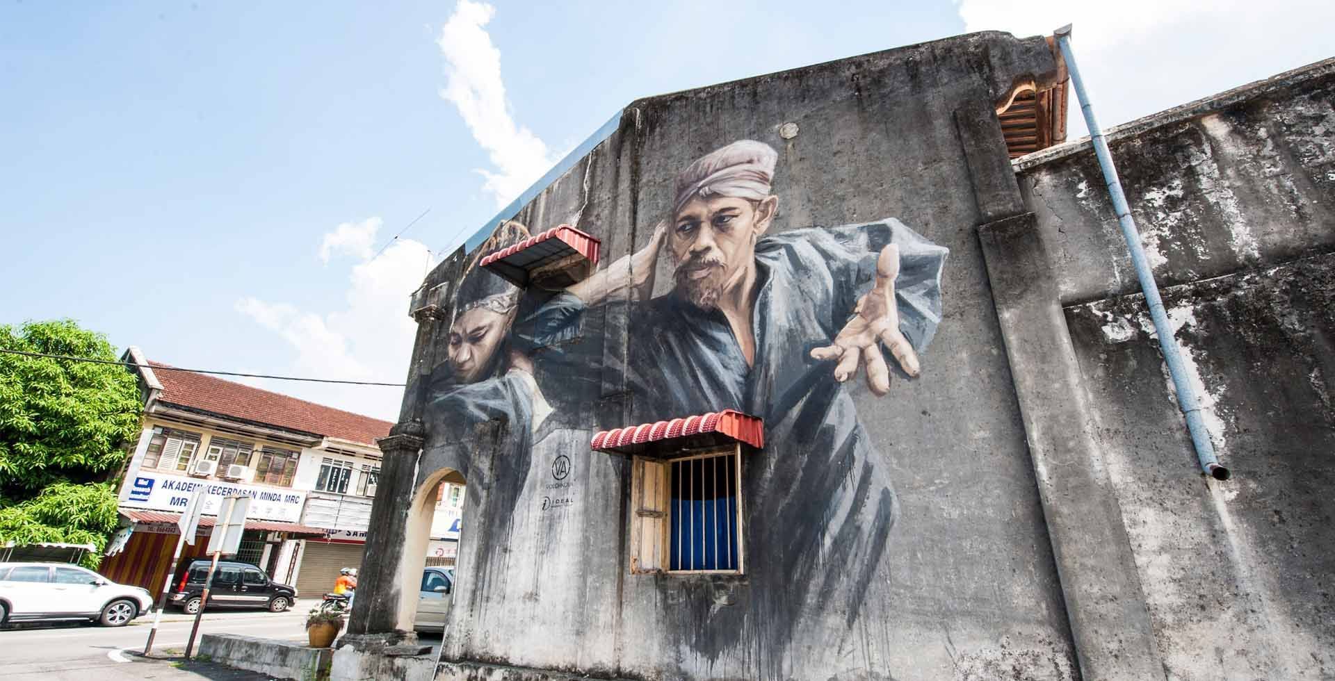Shaolin wall art in George Town Street Art Mural near Sunway Hotel Seberang Jaya