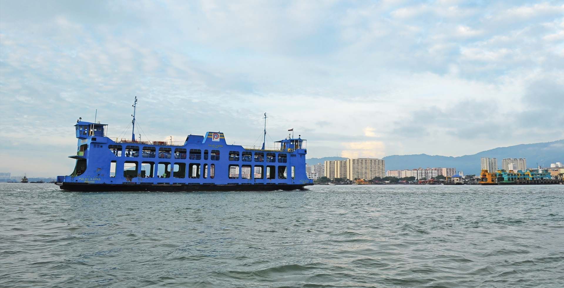 Ship sailing to the port of Butterworth Ferry Terminal near Sunway Hotel Seberang Jaya