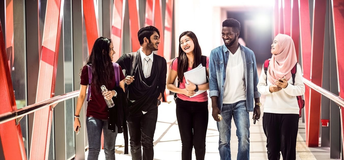 Students walking at Sunway University near Sunway Hotel Pyramid