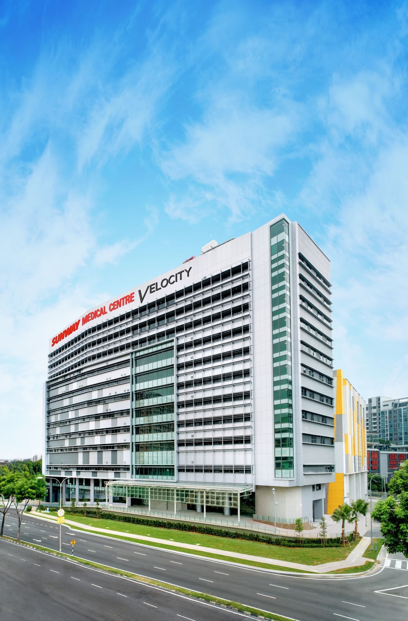 Facade of Sunway Medical Centre Velocity during the day near Sunway Velocity Hotel