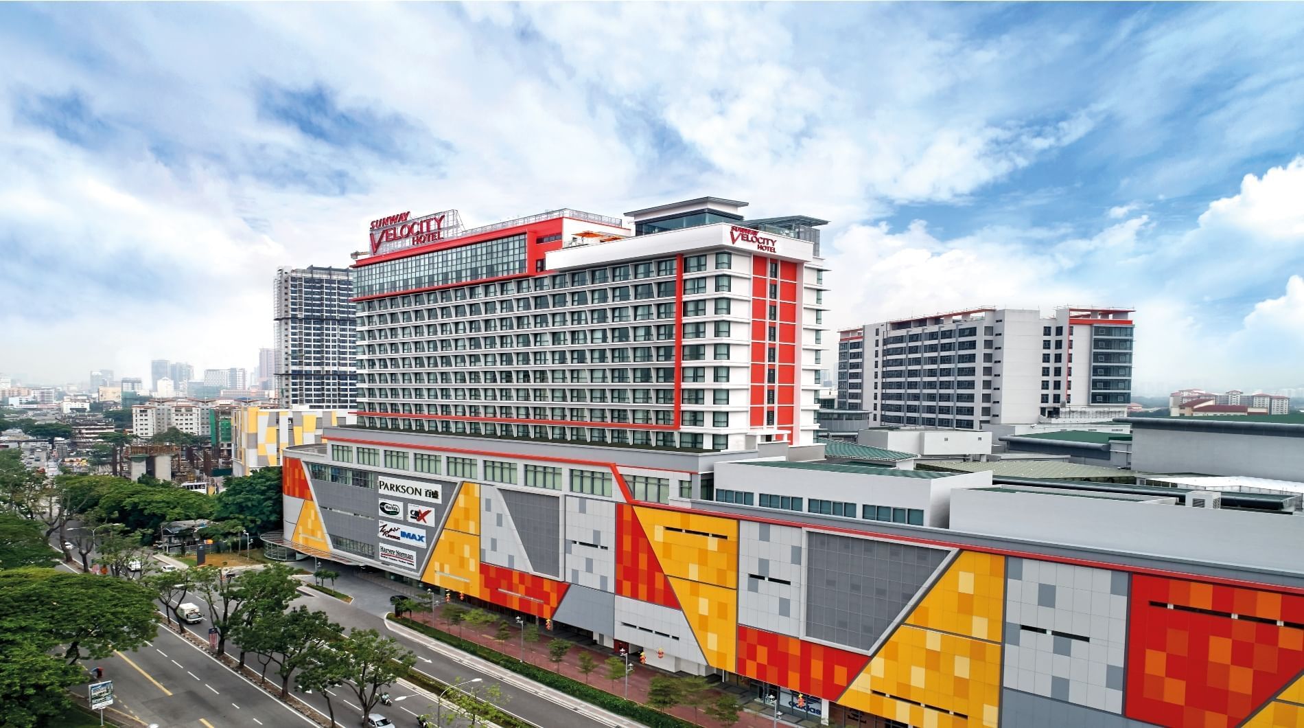 Distance view of Sunway Velocity Hotel at daytime