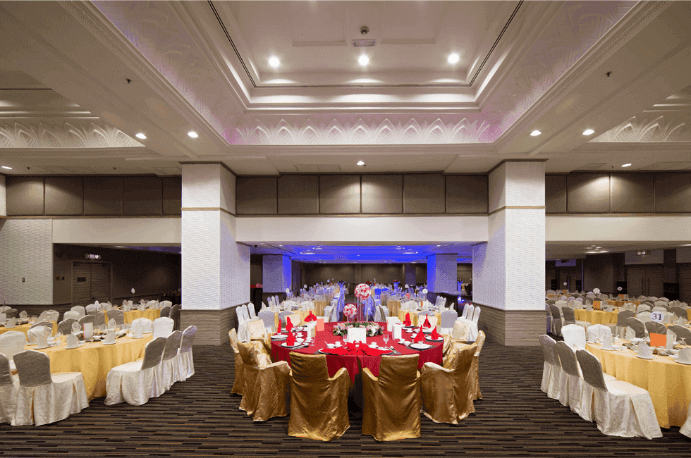 Banquets arranged for an event in Sri Cengal Ballroom at Sunway Hotel Seberang Jaya